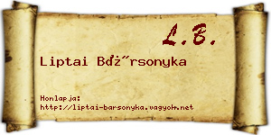 Liptai Bársonyka névjegykártya